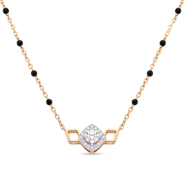 Geometric Rhombus Halo Diamond Mangalsutra