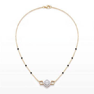 Geometric Rhombus Halo Diamond Mangalsutra