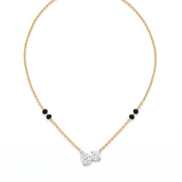 Toi et Moi Pear and Round Two Stone Diamond Mangalsutra