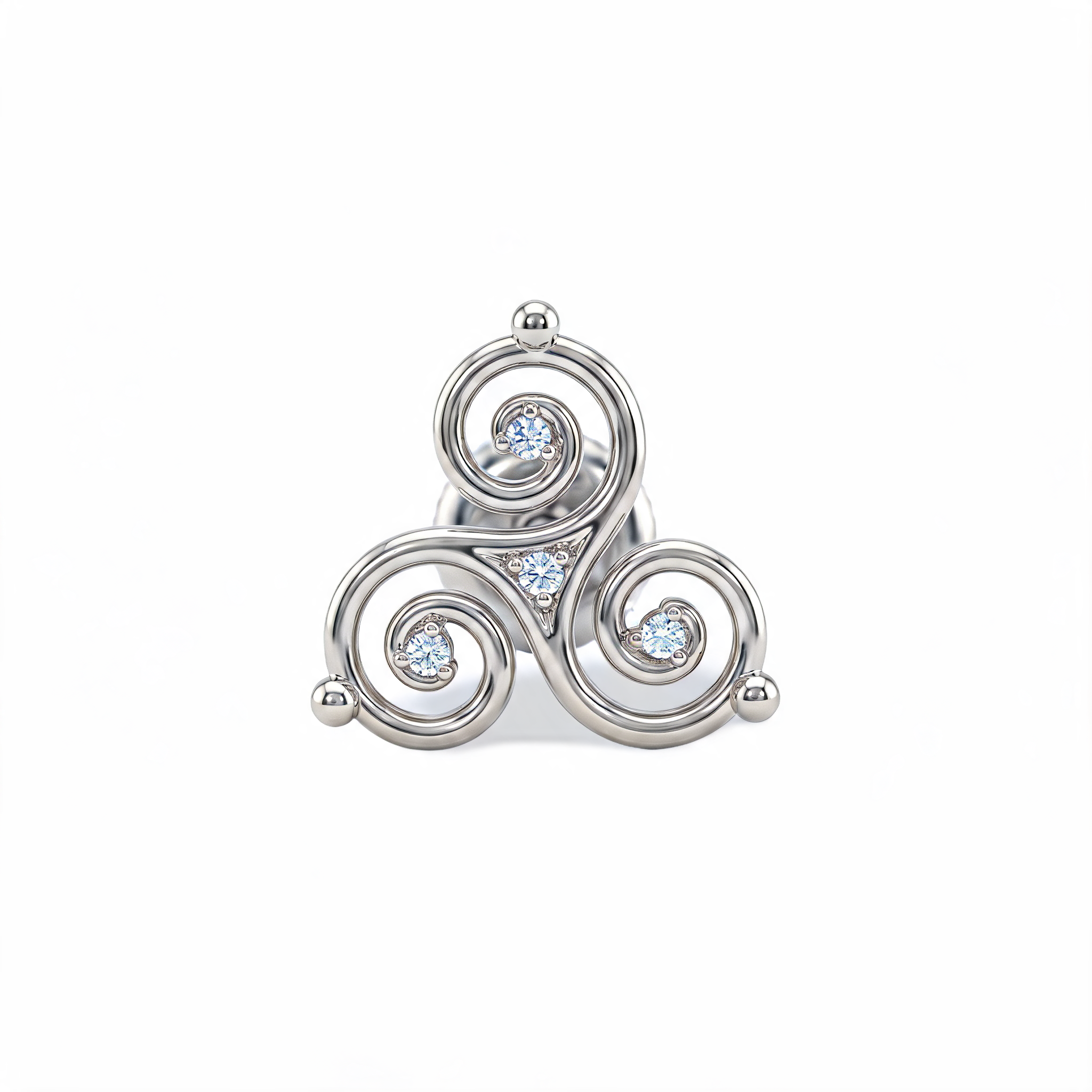 Triskelion Swirl Lab Grown Diamond Nosepin
