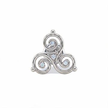 Triskelion Swirl Lab Grown Diamond Nosepin