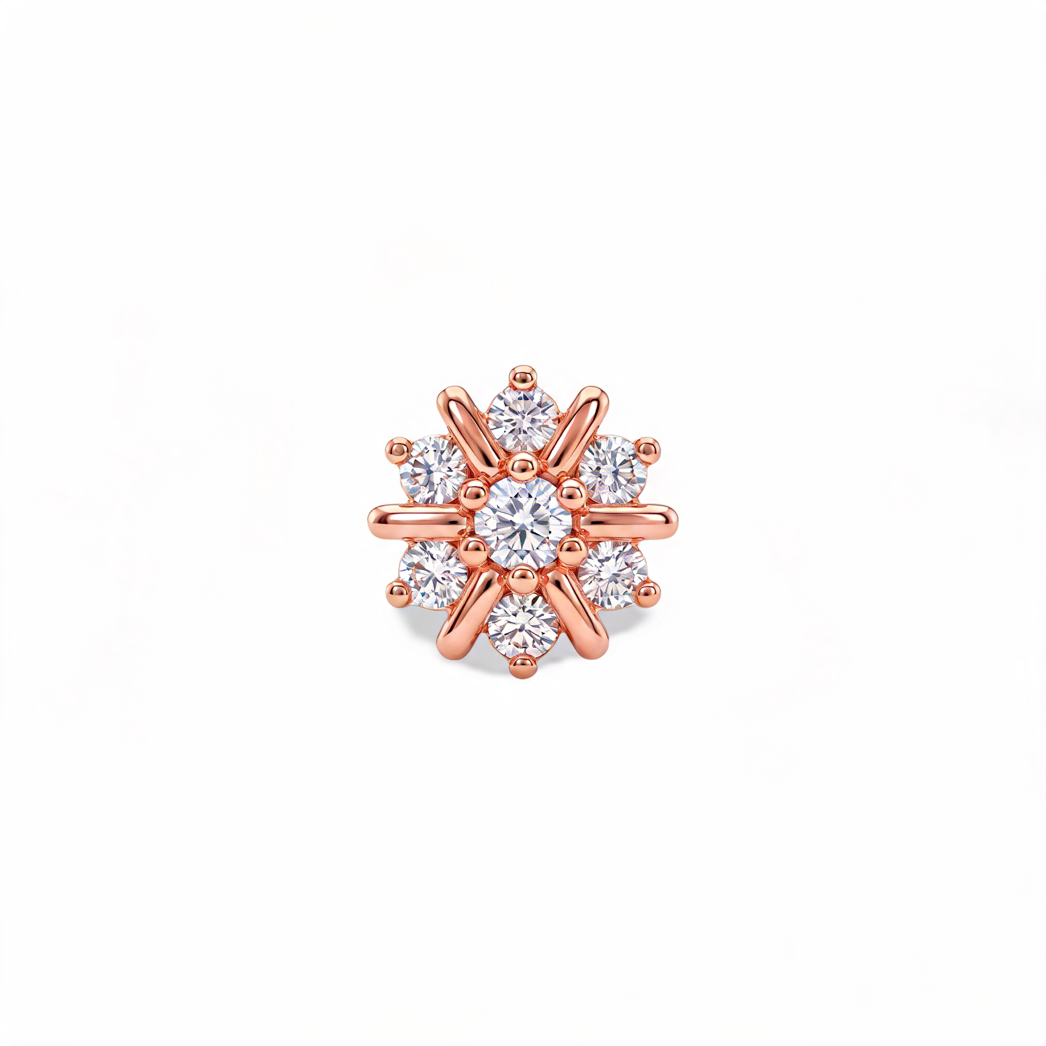 Sunray Snowflake Lab Grown Diamond Nosepin