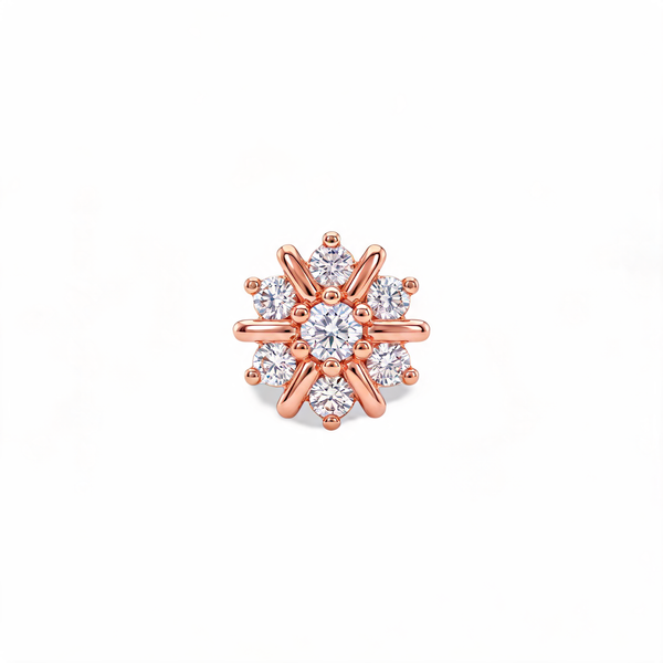 Sunray Snowflake Lab Grown Diamond Nosepin