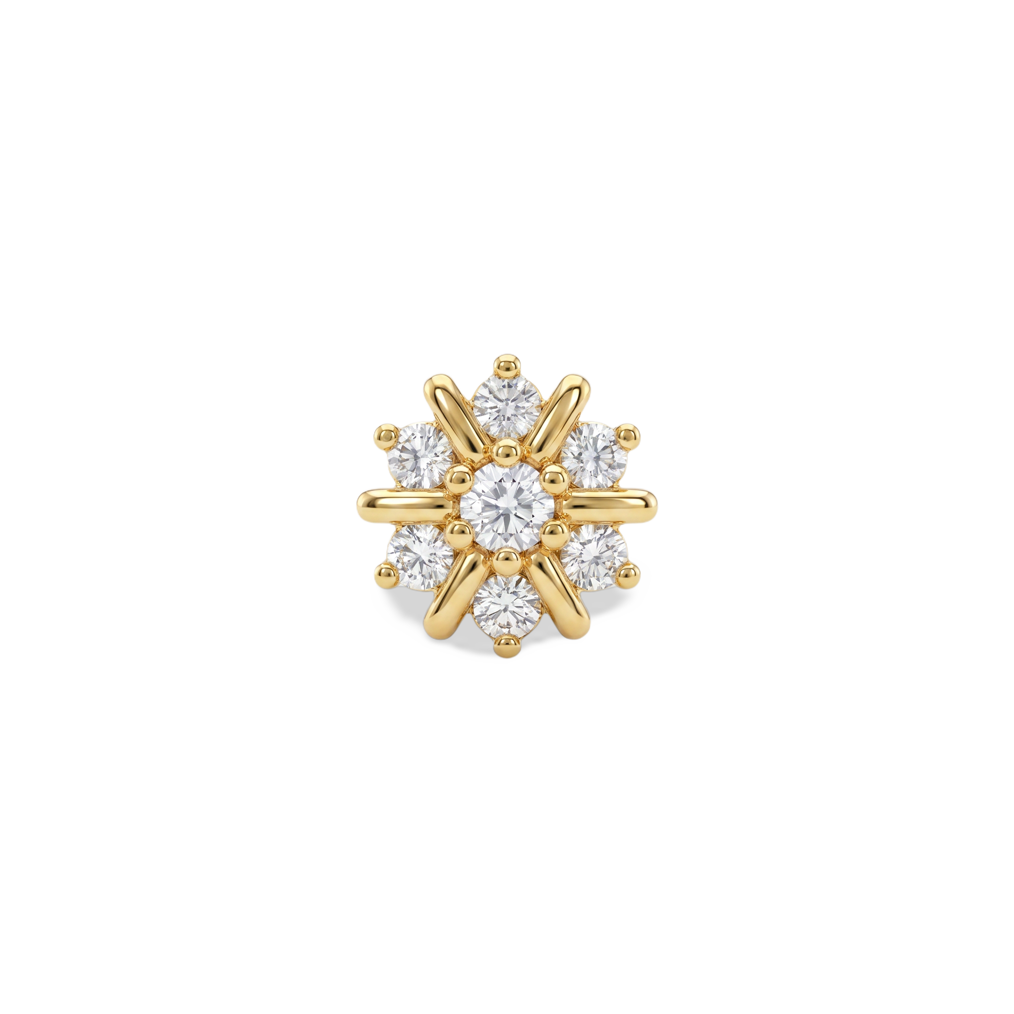 Sunray Snowflake Lab Grown Diamond Nosepin