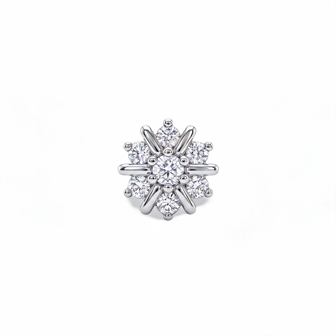 Sunray Snowflake Lab Grown Diamond Nosepin