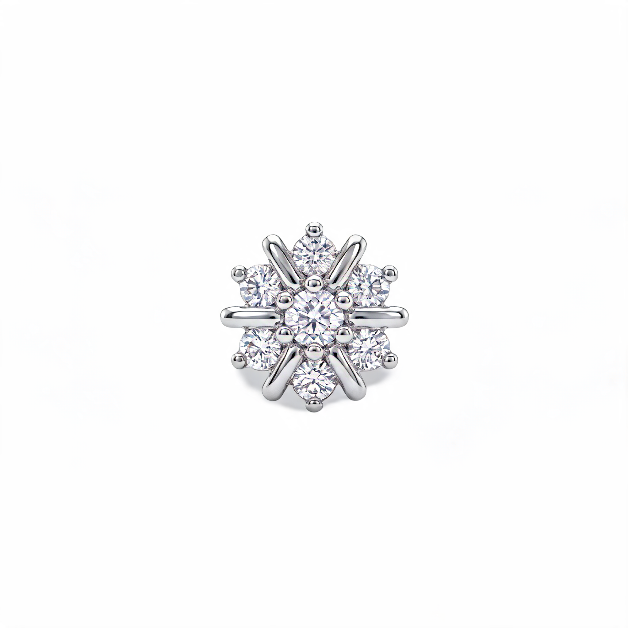 Sunray Snowflake Lab Grown Diamond Nosepin