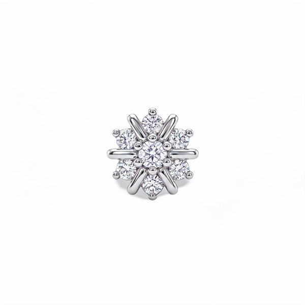 Sunray Snowflake Lab Grown Diamond Nosepin