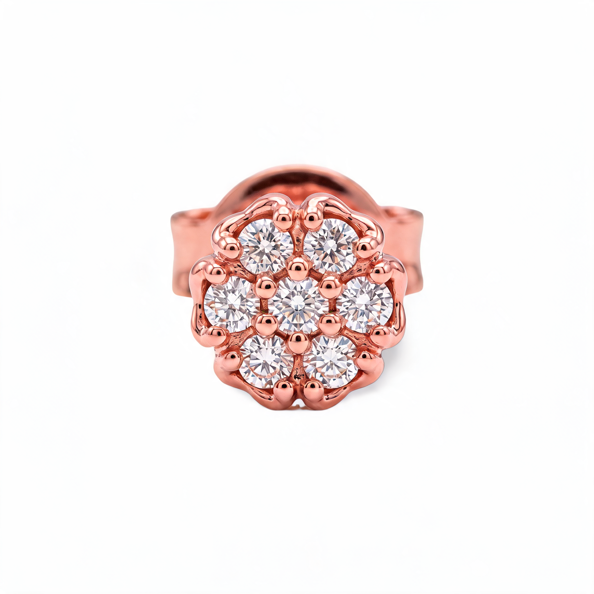 Open Petal Rosette Lab Grown Diamond Nosepin