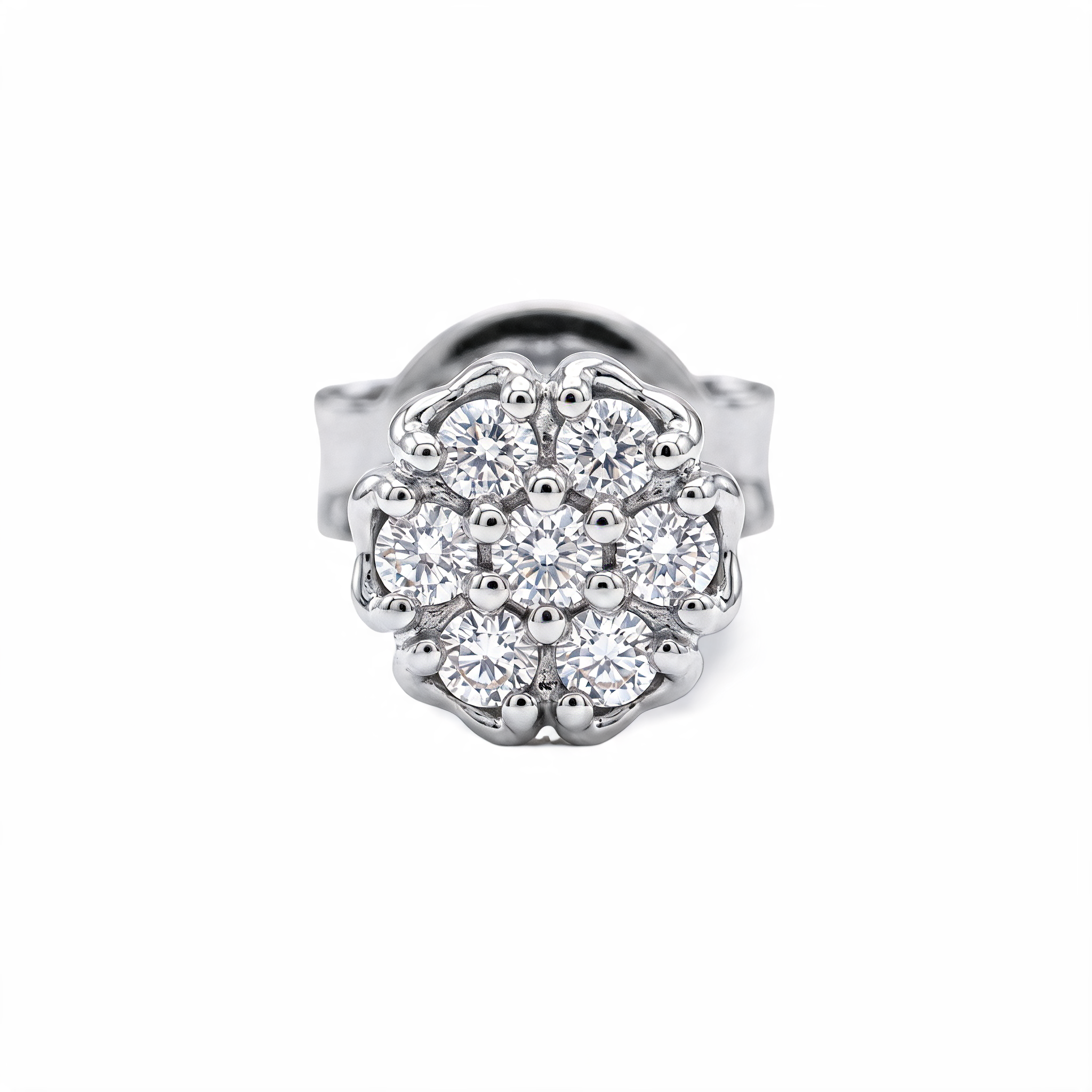 Open Petal Rosette Lab Grown Diamond Nosepin
