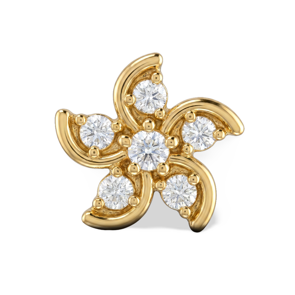 Pinwheel Petal Lab Grown Diamond Nosepin