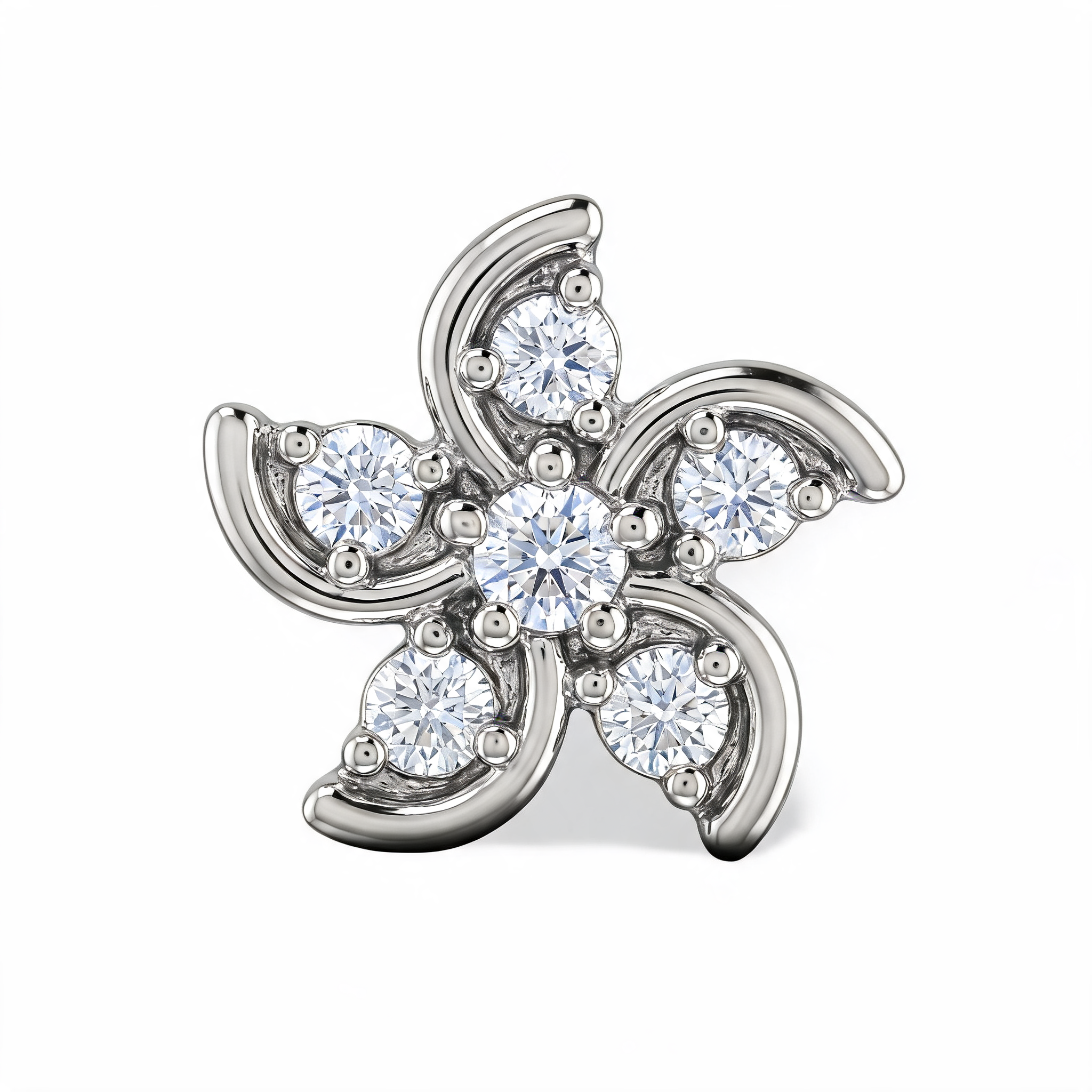Pinwheel Petal Lab Grown Diamond Nosepin