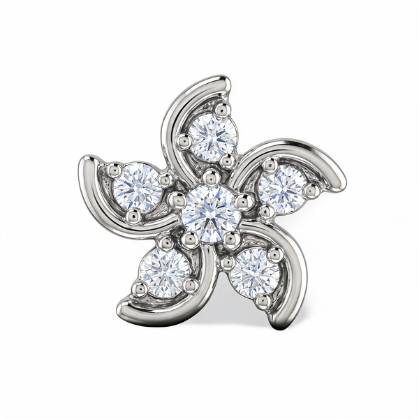 Pinwheel Petal Lab Grown Diamond Nosepin