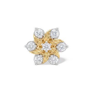 Swirling Petal Rosette Lab Grown Diamond Nosepin