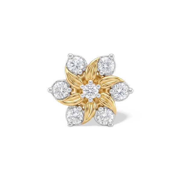 Swirling Petal Rosette Lab Grown Diamond Nosepin