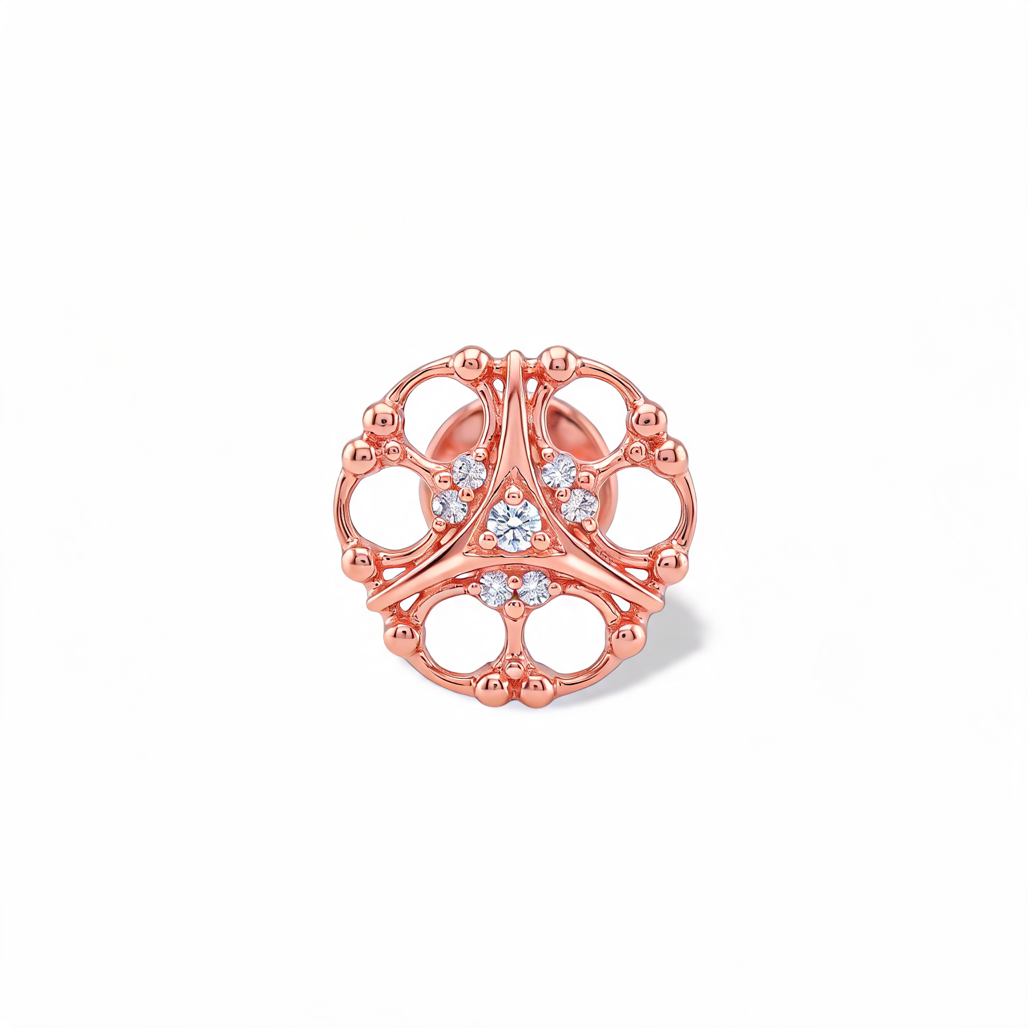 Triple Crescent Lab Grown Diamond Nosepin