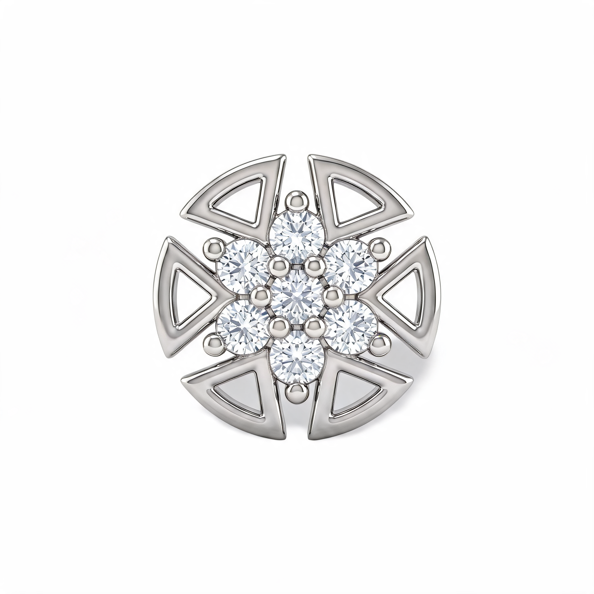 Geometric Petal Rosette Lab Grown Diamond Nosepin