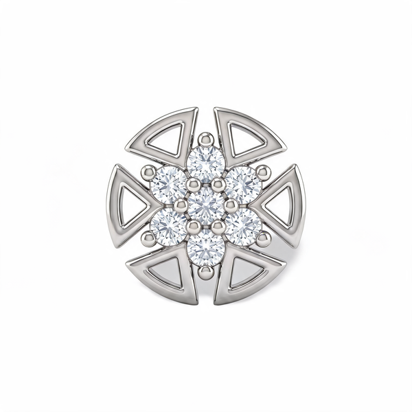 Geometric Petal Rosette Lab Grown Diamond Nosepin