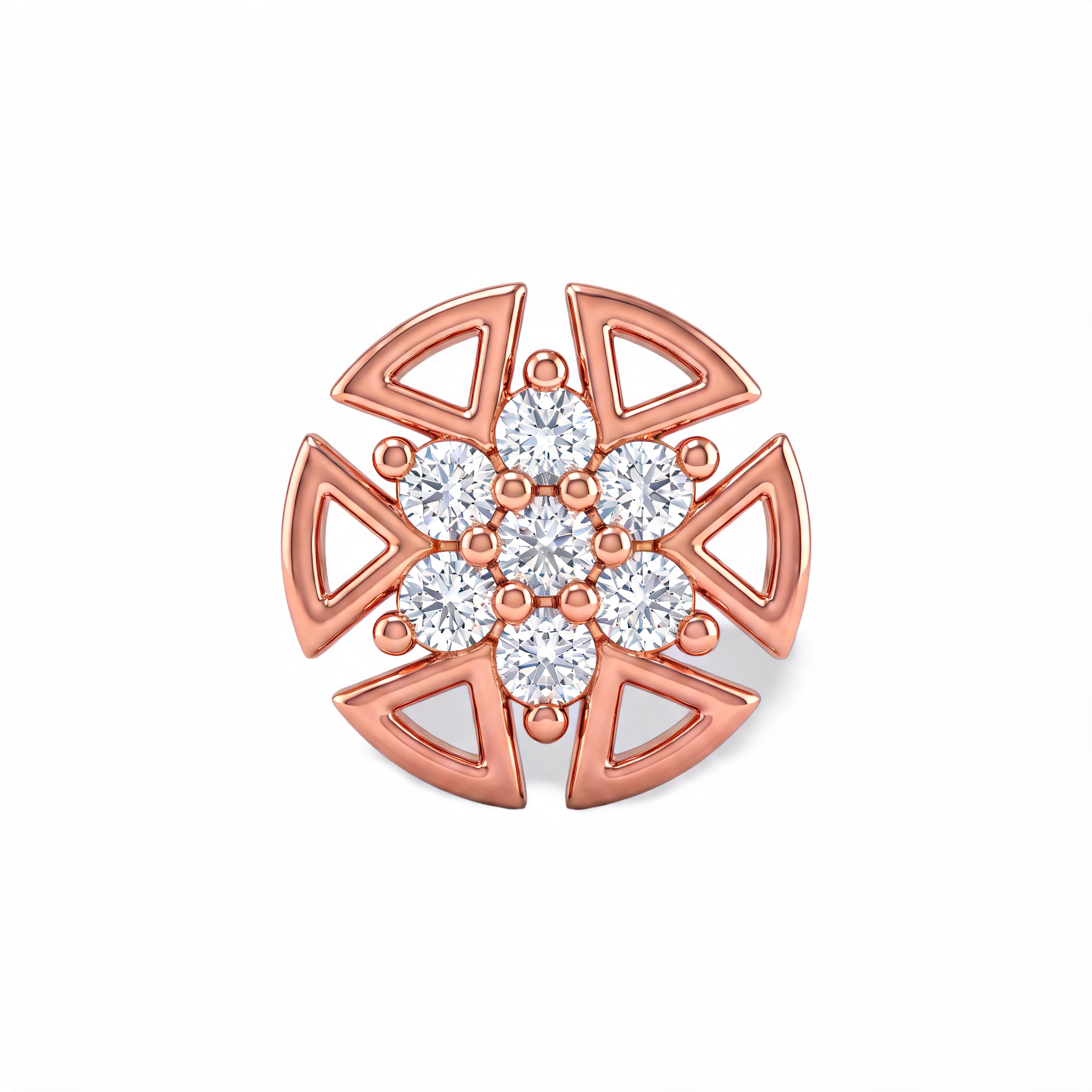 Geometric Petal Rosette Lab Grown Diamond Nosepin