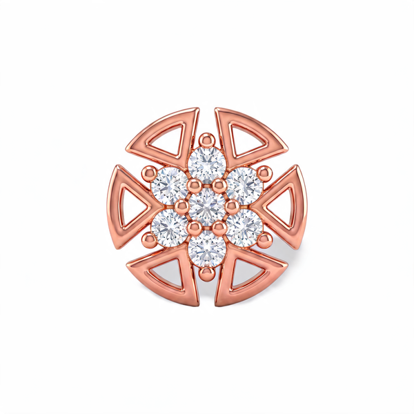 Geometric Petal Rosette Lab Grown Diamond Nosepin