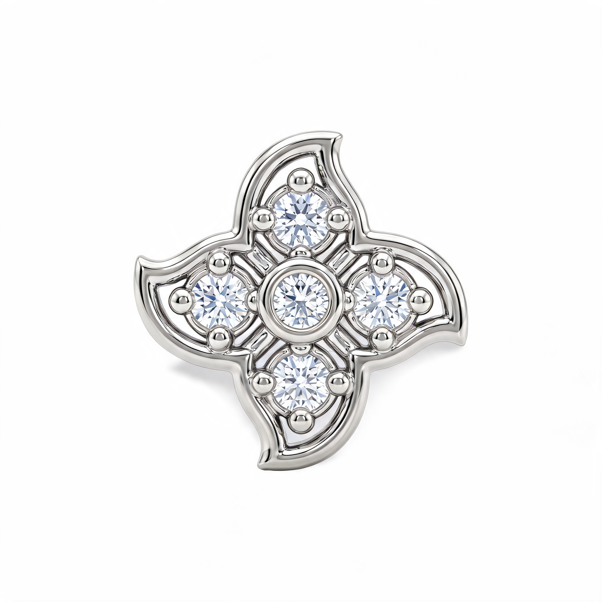 Quatrefoil Medallion Lab Grown Diamond Nosepin