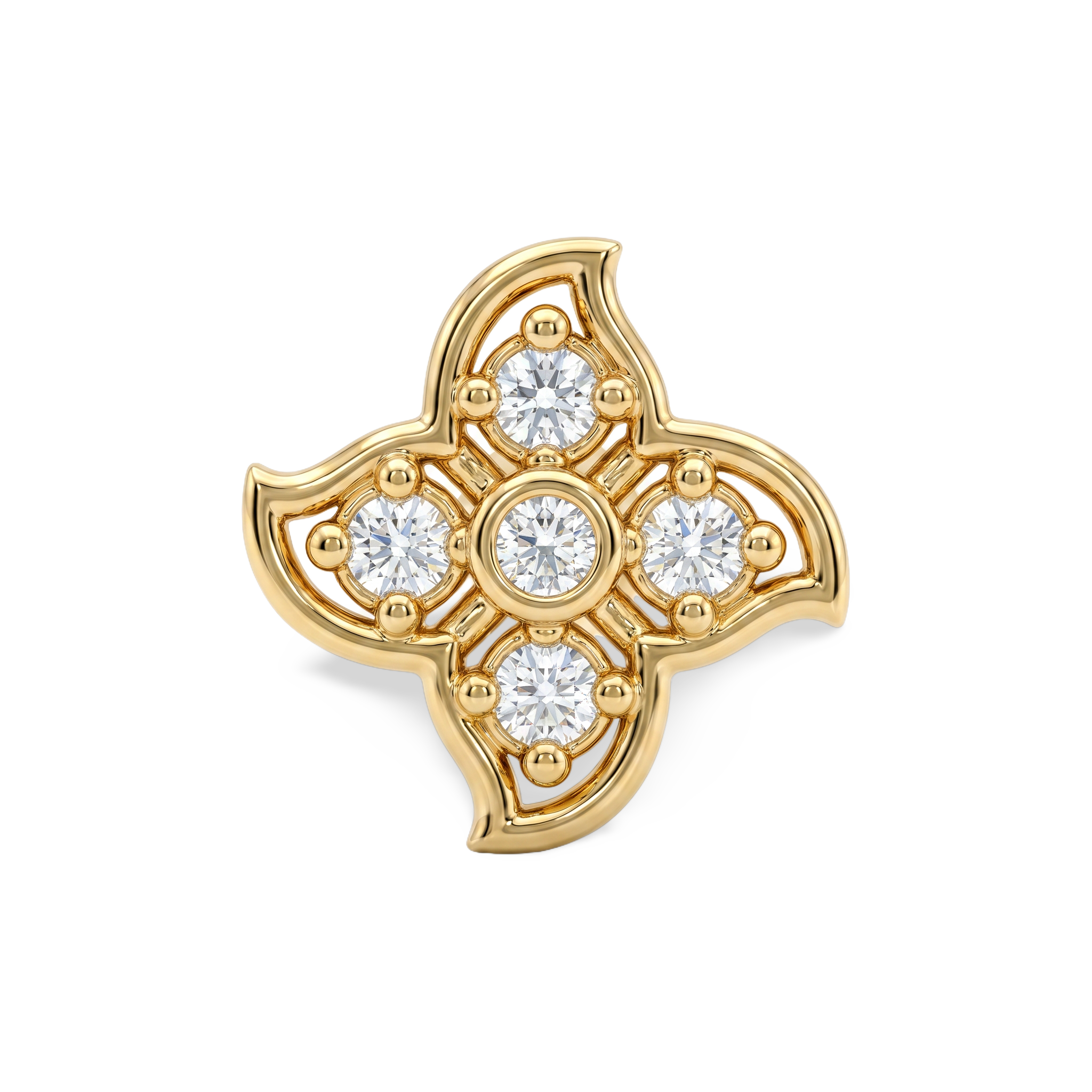 Quatrefoil Medallion Lab Grown Diamond Nosepin