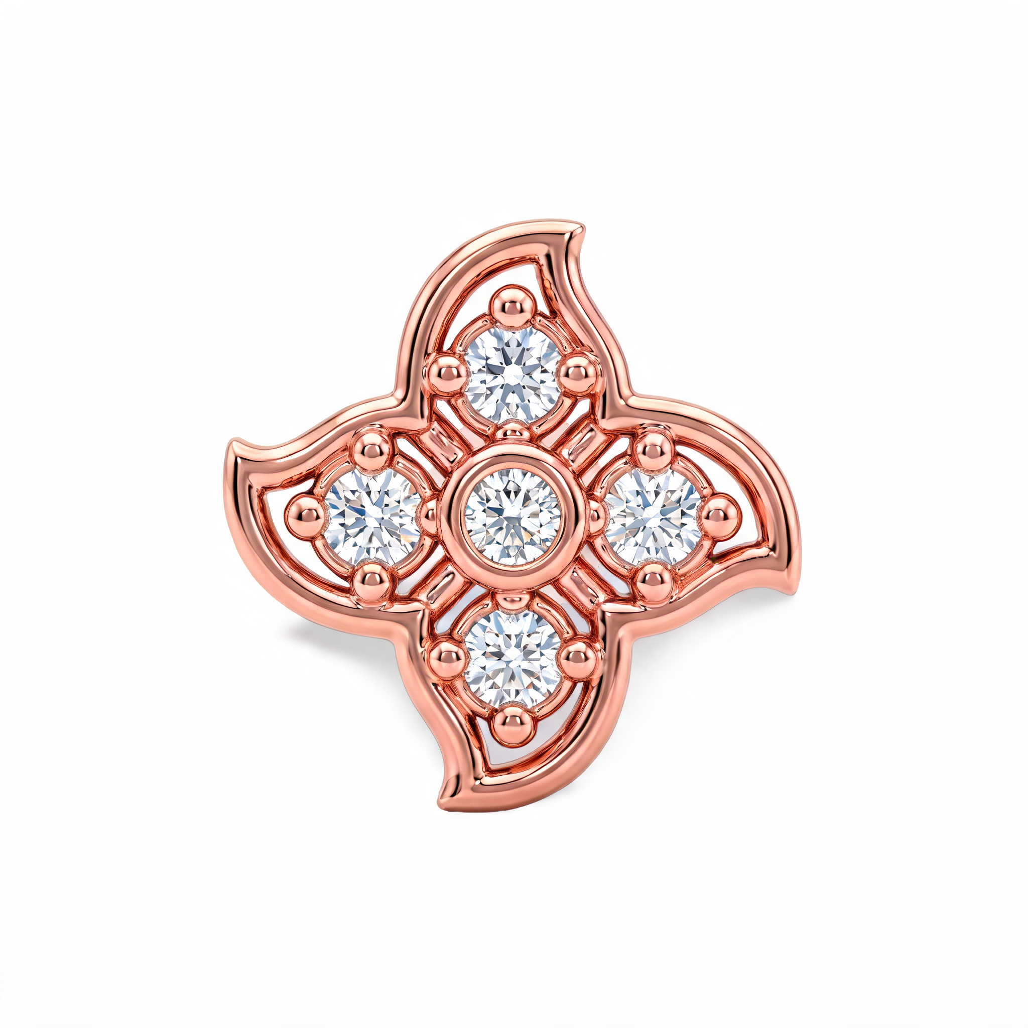 Quatrefoil Medallion Lab Grown Diamond Nosepin