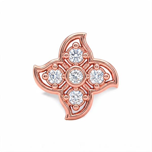 Quatrefoil Medallion Lab Grown Diamond Nosepin