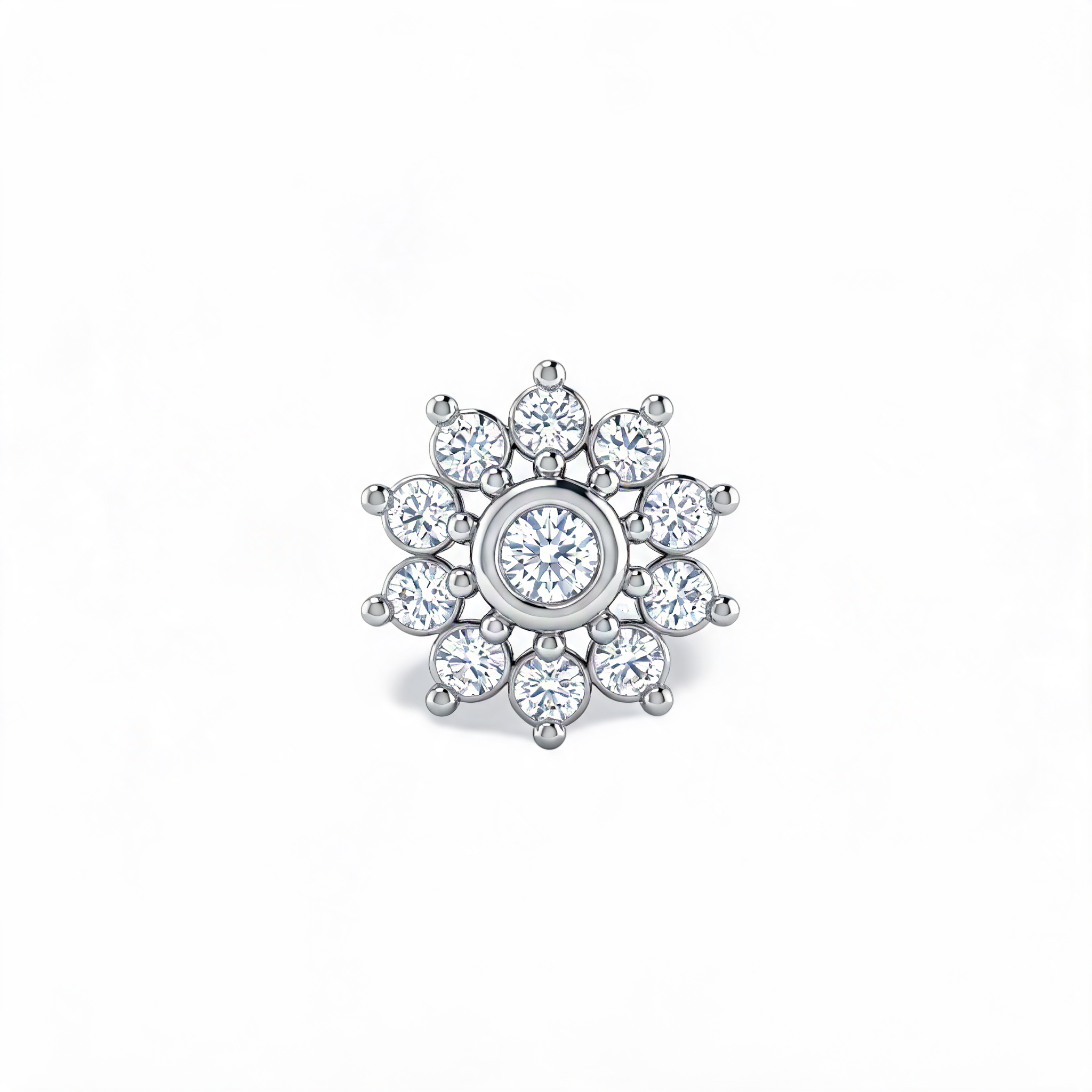 Sunflower Rosette Lab Grown Diamond Nosepin
