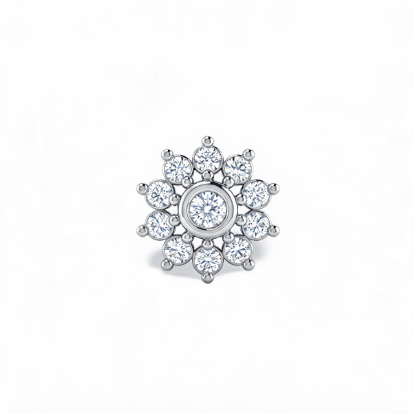 Sunflower Rosette Lab Grown Diamond Nosepin