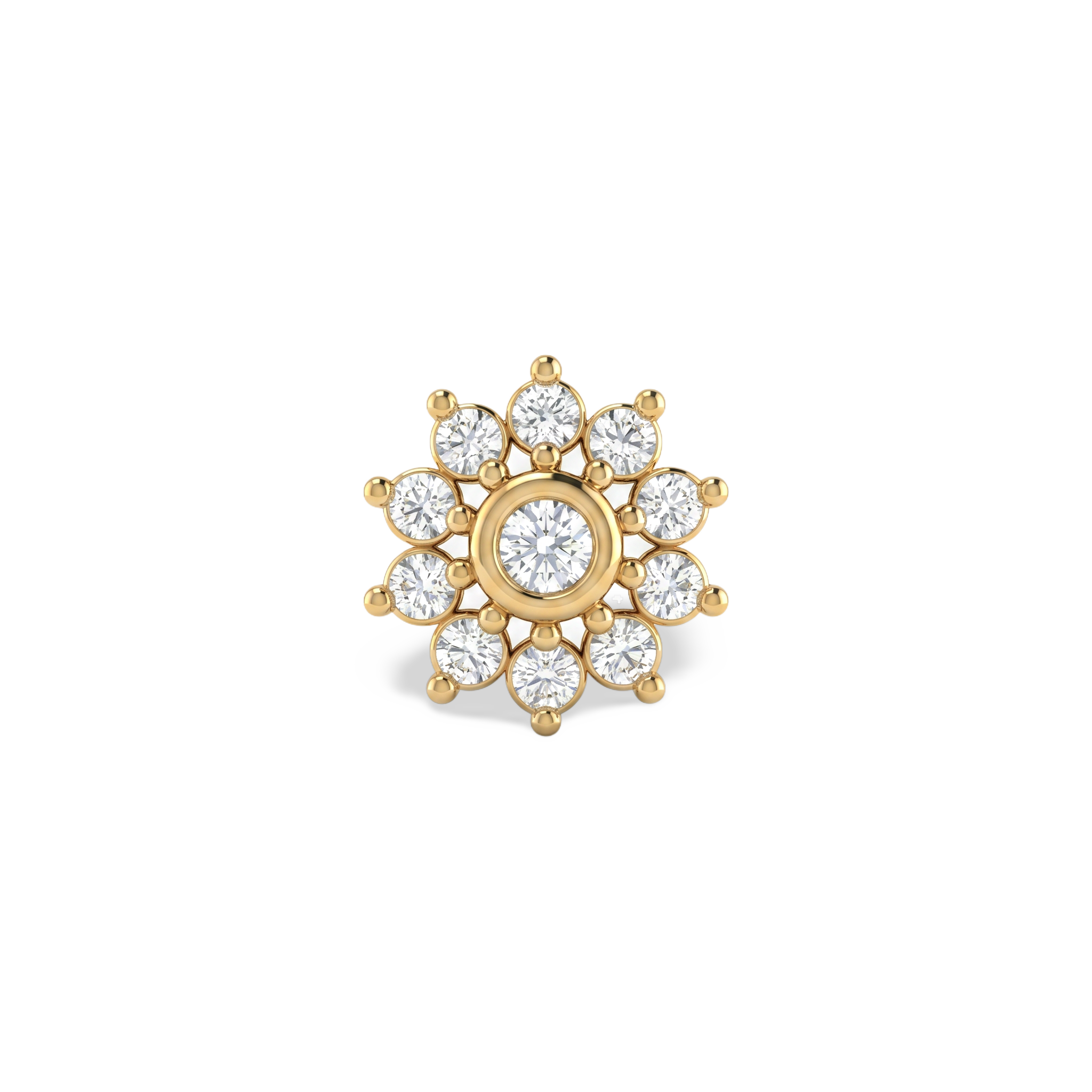 Sunflower Rosette Lab Grown Diamond Nosepin