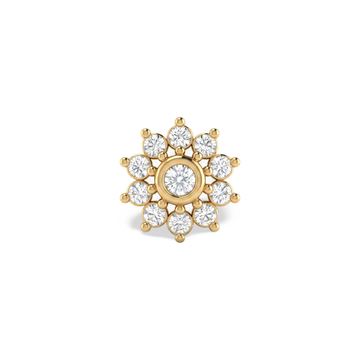 Sunflower Rosette Lab Grown Diamond Nosepin