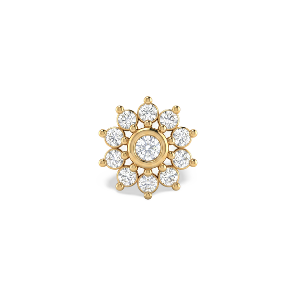 Sunflower Rosette Lab Grown Diamond Nosepin