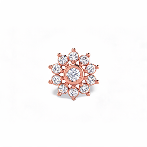 Sunflower Rosette Lab Grown Diamond Nosepin