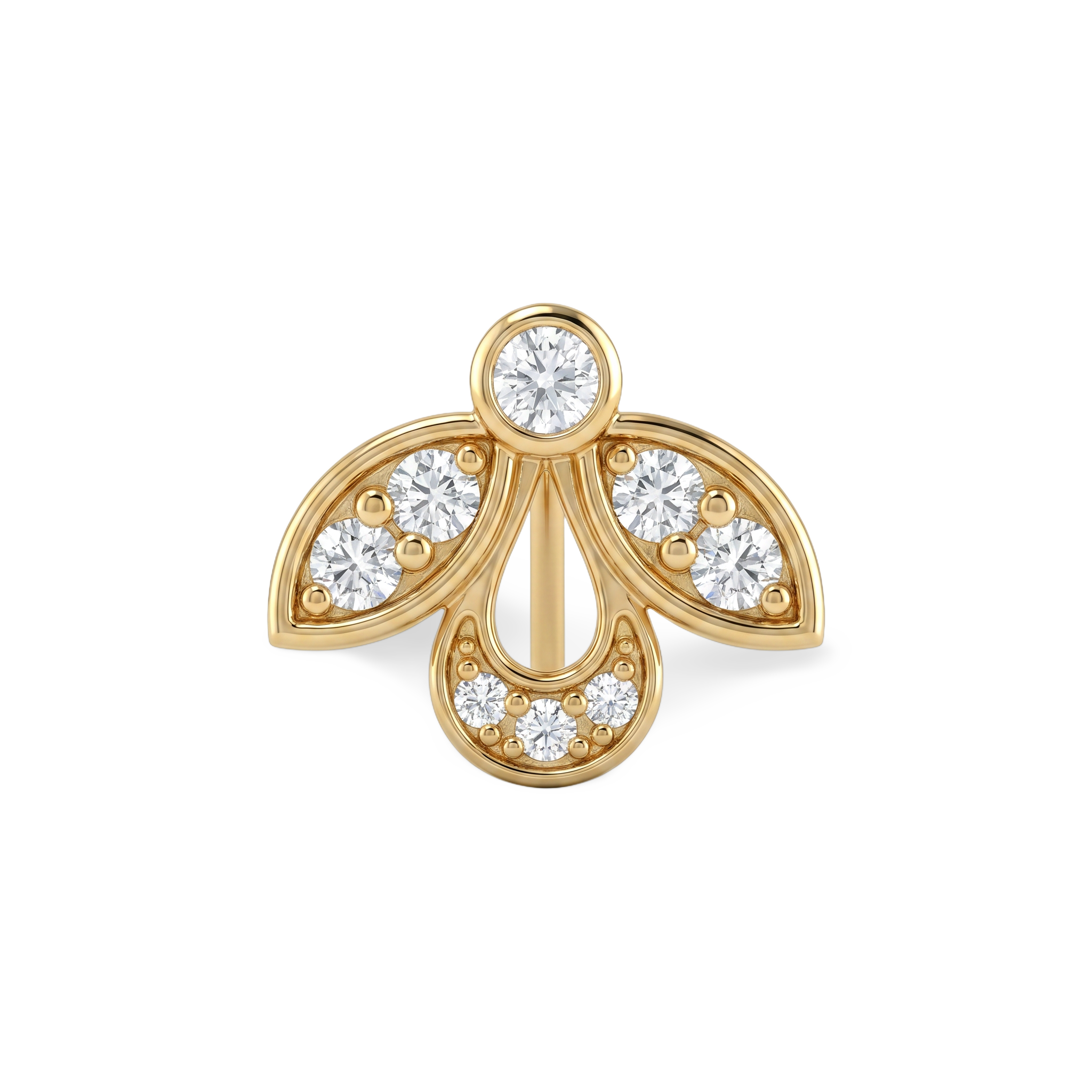 Three Petal Teardrop Lab Grown Diamond Nosepin