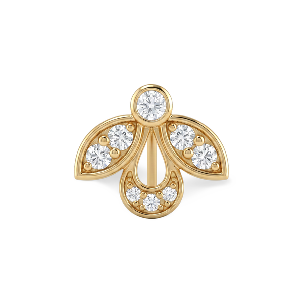 Three Petal Teardrop Lab Grown Diamond Nosepin