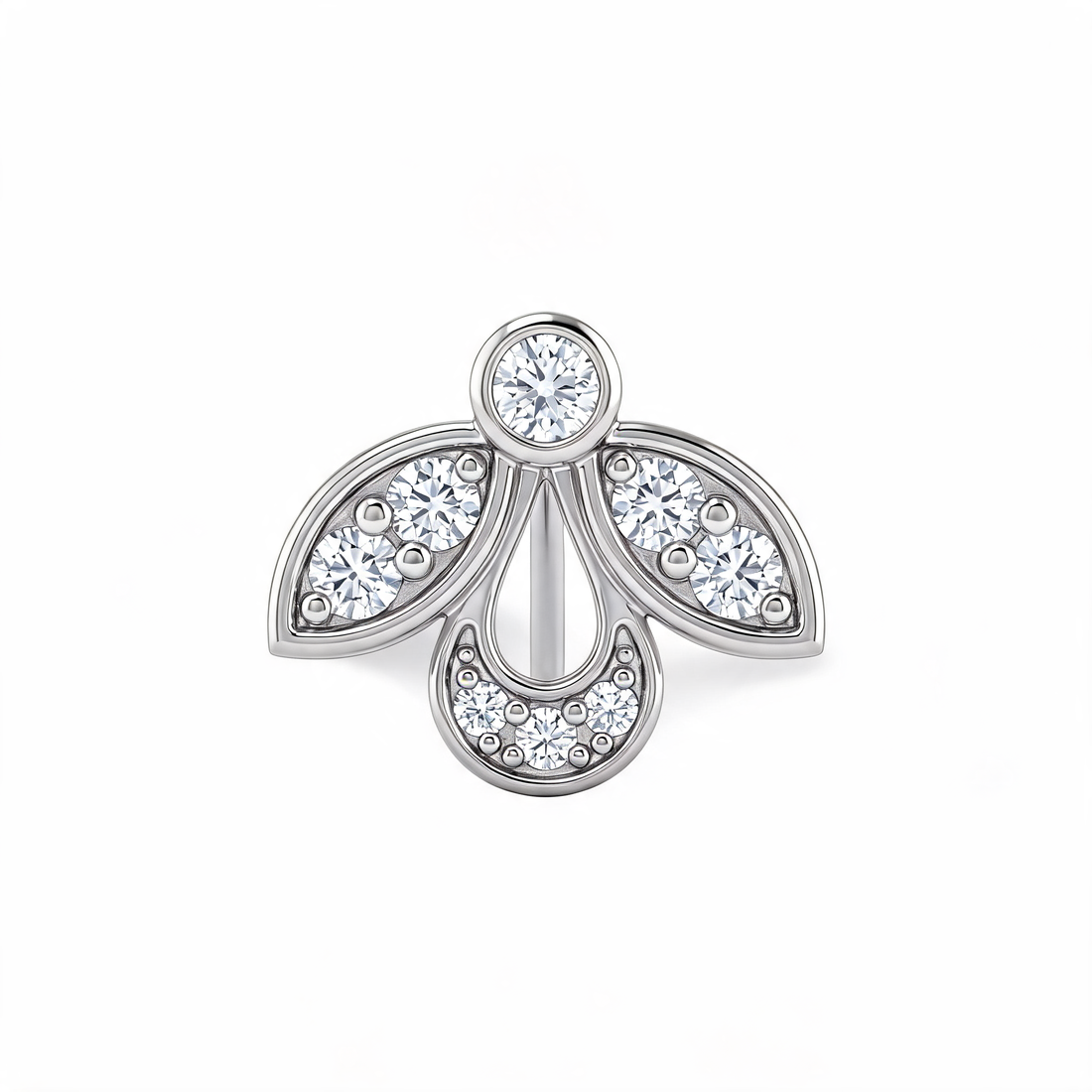 Three Petal Teardrop Lab Grown Diamond Nosepin