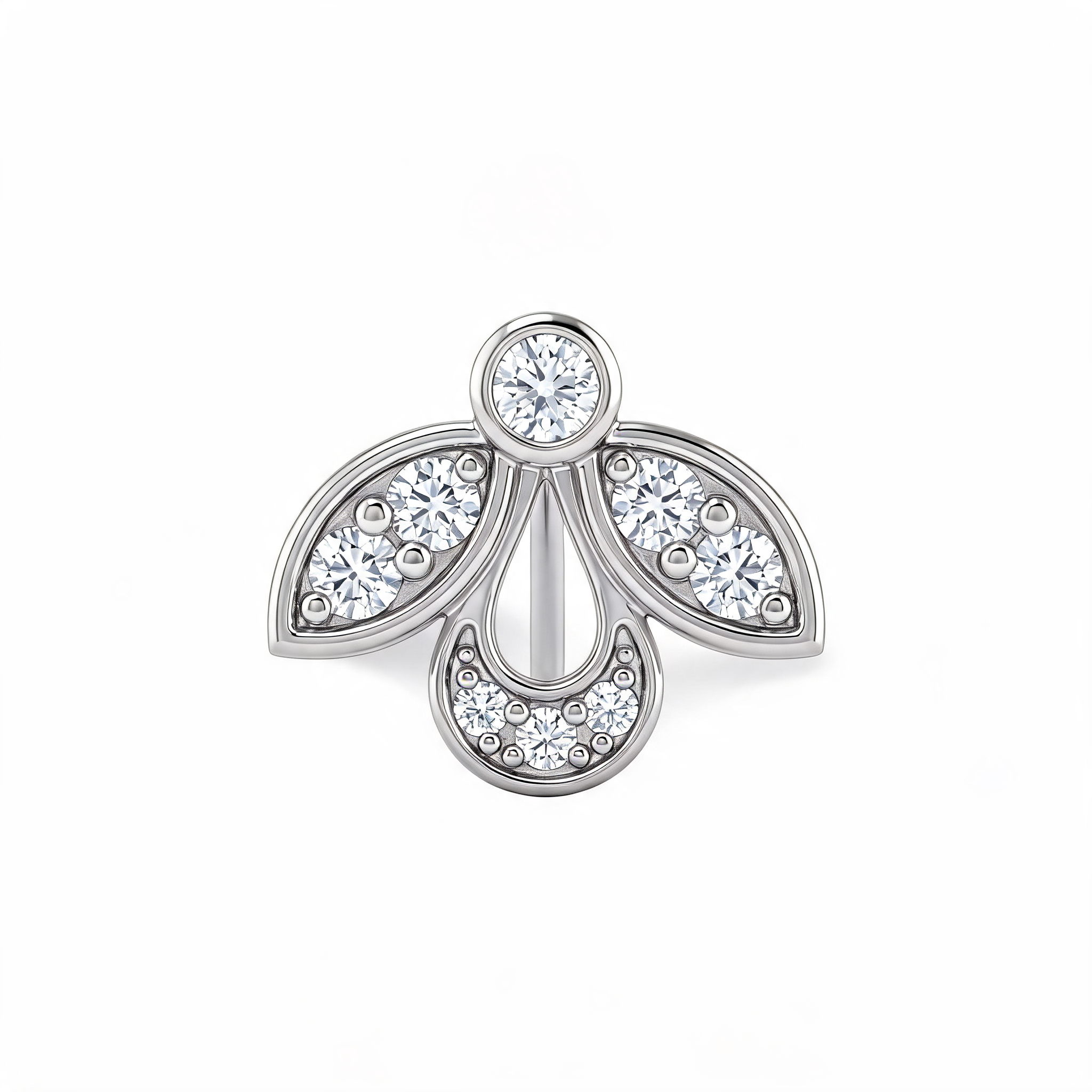 Three Petal Teardrop Lab Grown Diamond Nosepin
