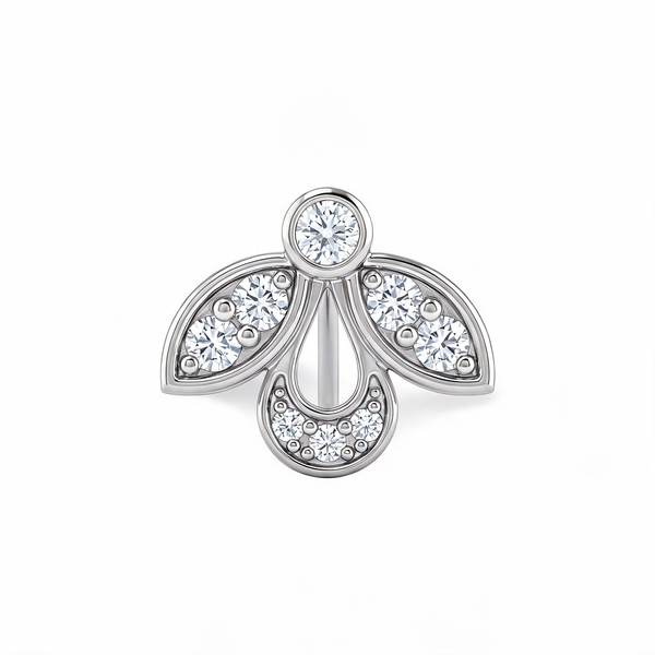 Three Petal Teardrop Lab Grown Diamond Nosepin