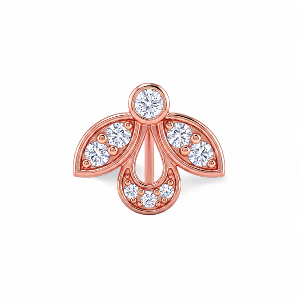 Three Petal Teardrop Lab Grown Diamond Nosepin