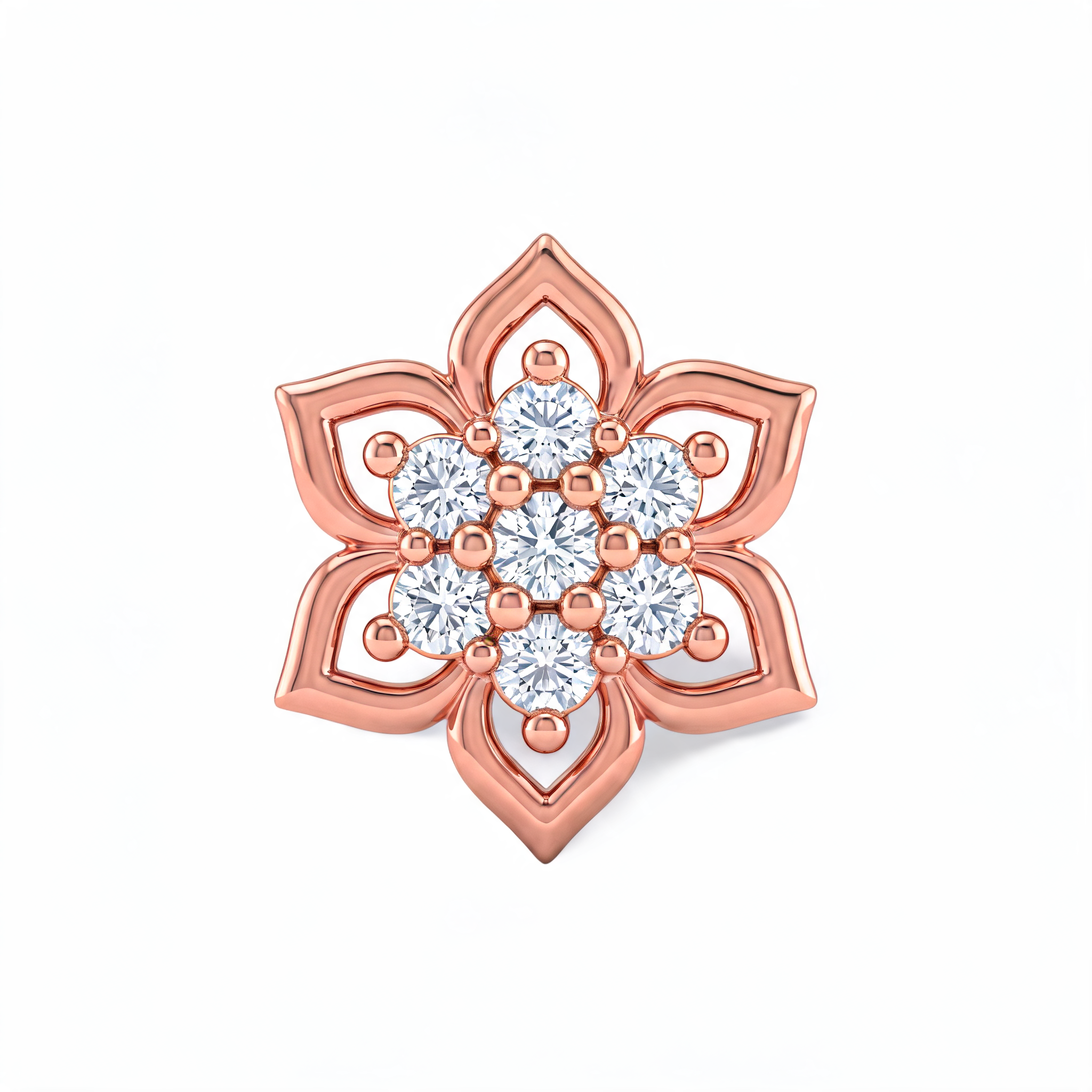 Lotus Rosette Lab Grown Diamond Nosepin