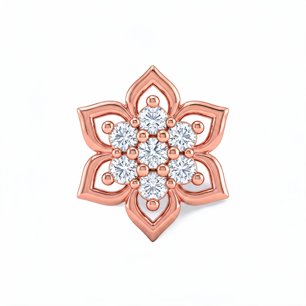 Lotus Rosette Lab Grown Diamond Nosepin