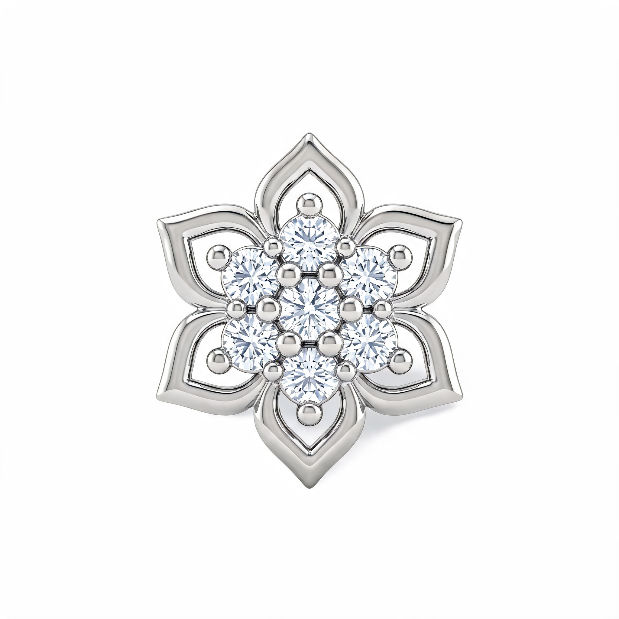 Lotus Rosette Lab Grown Diamond Nosepin