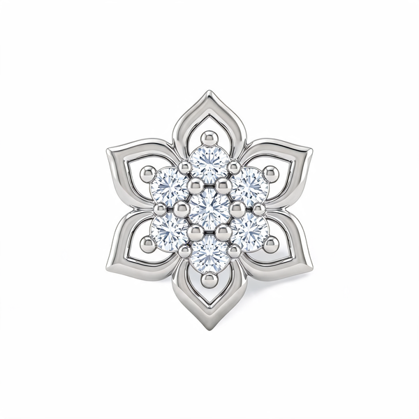 Lotus Rosette Lab Grown Diamond Nosepin