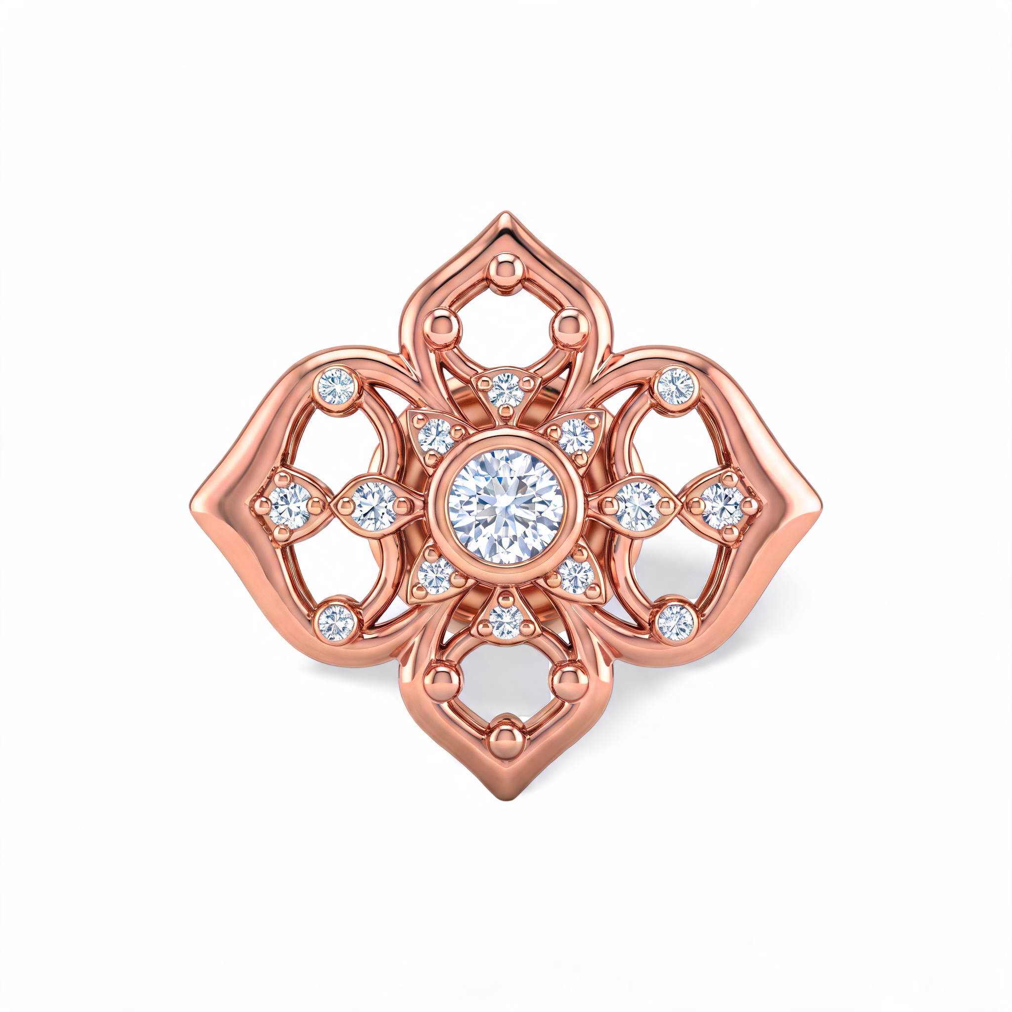 Filigree Floral Medallion Lab Grown Diamond Nosepin