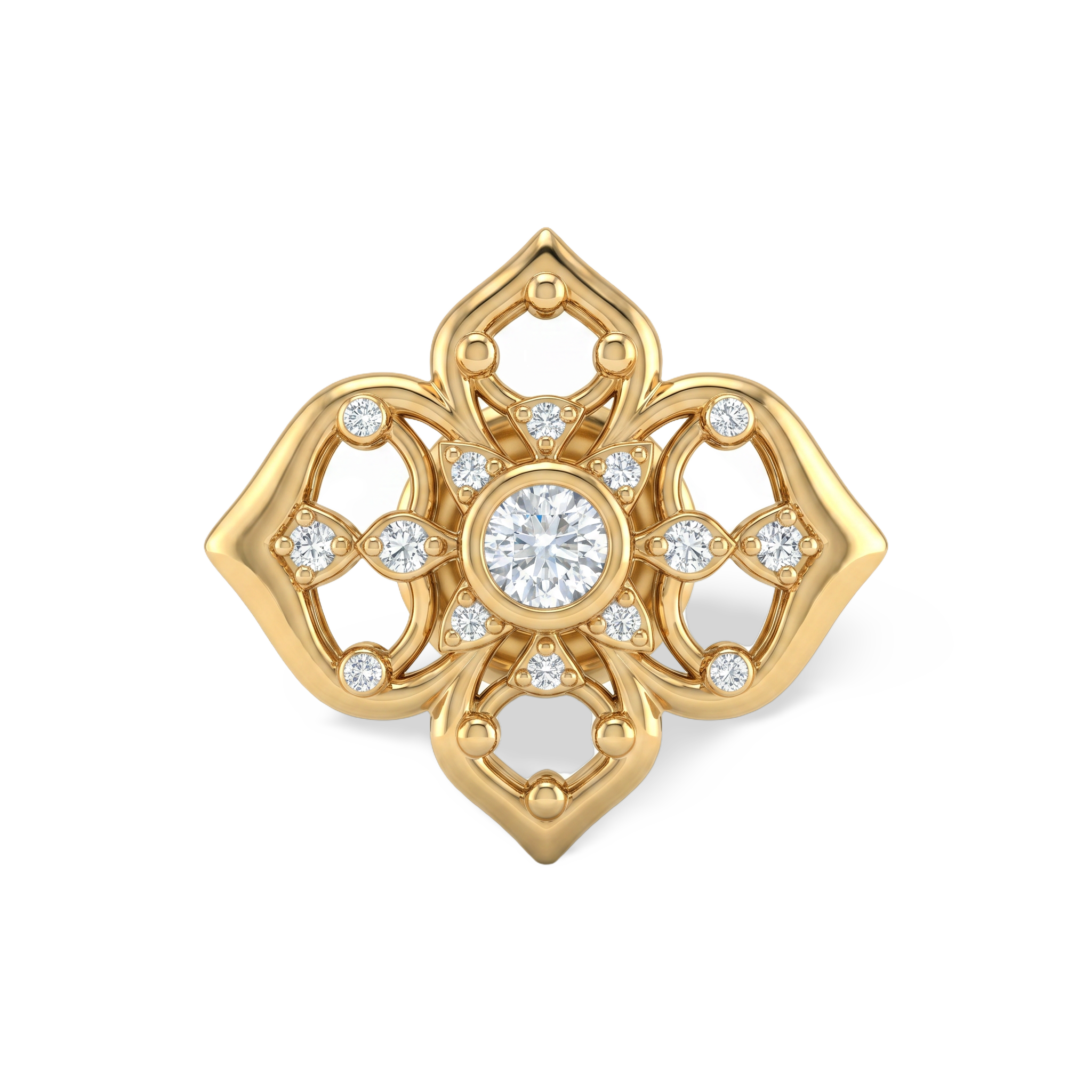 Filigree Floral Medallion Lab Grown Diamond Nosepin