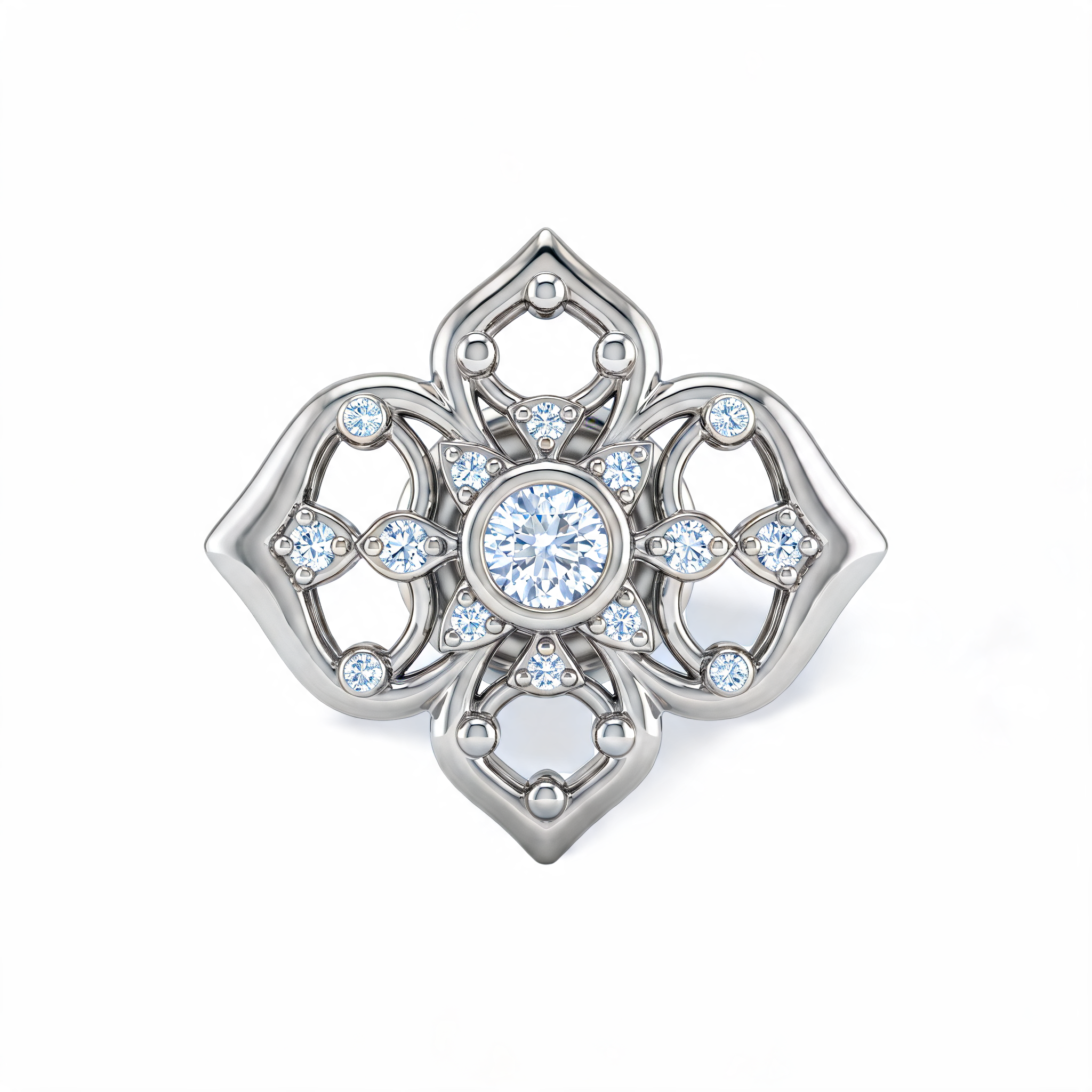Filigree Floral Medallion Lab Grown Diamond Nosepin