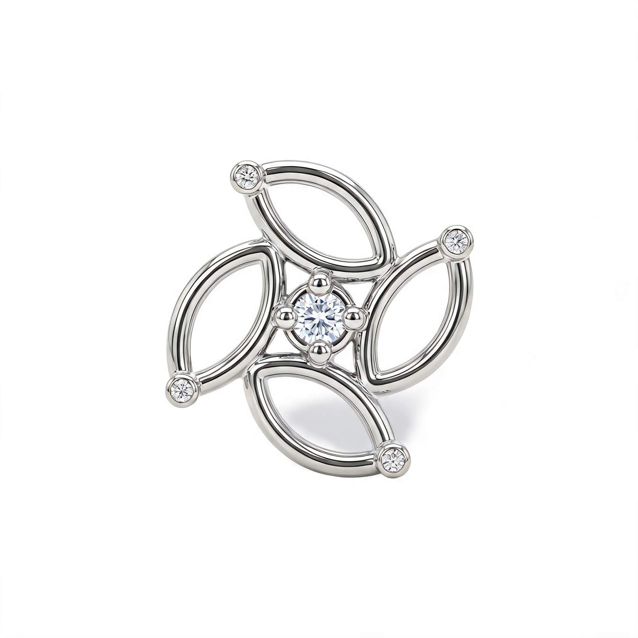 Four Leaf Pinwheel Lab Grown Diamond Nosepin