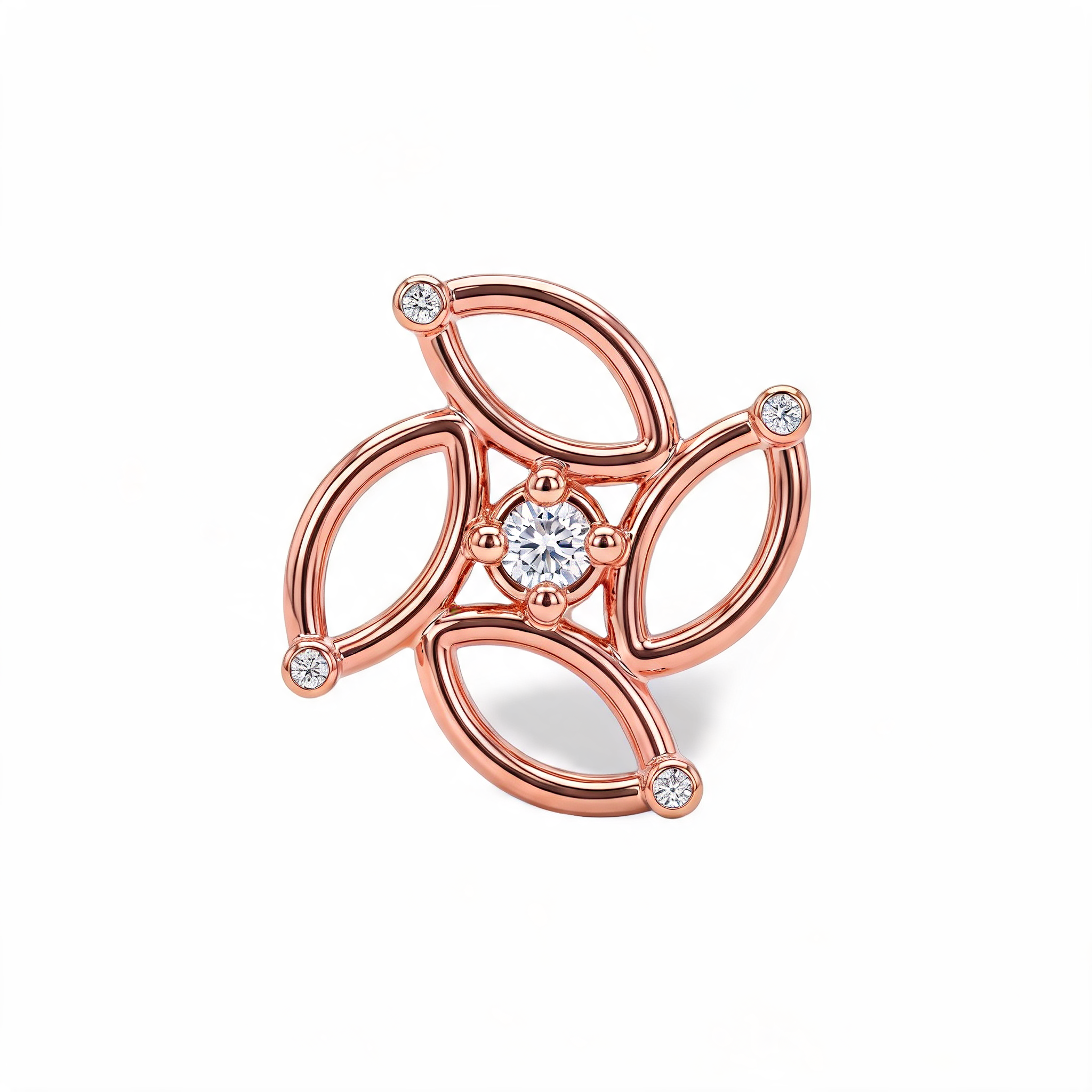 Four Leaf Pinwheel Lab Grown Diamond Nosepin
