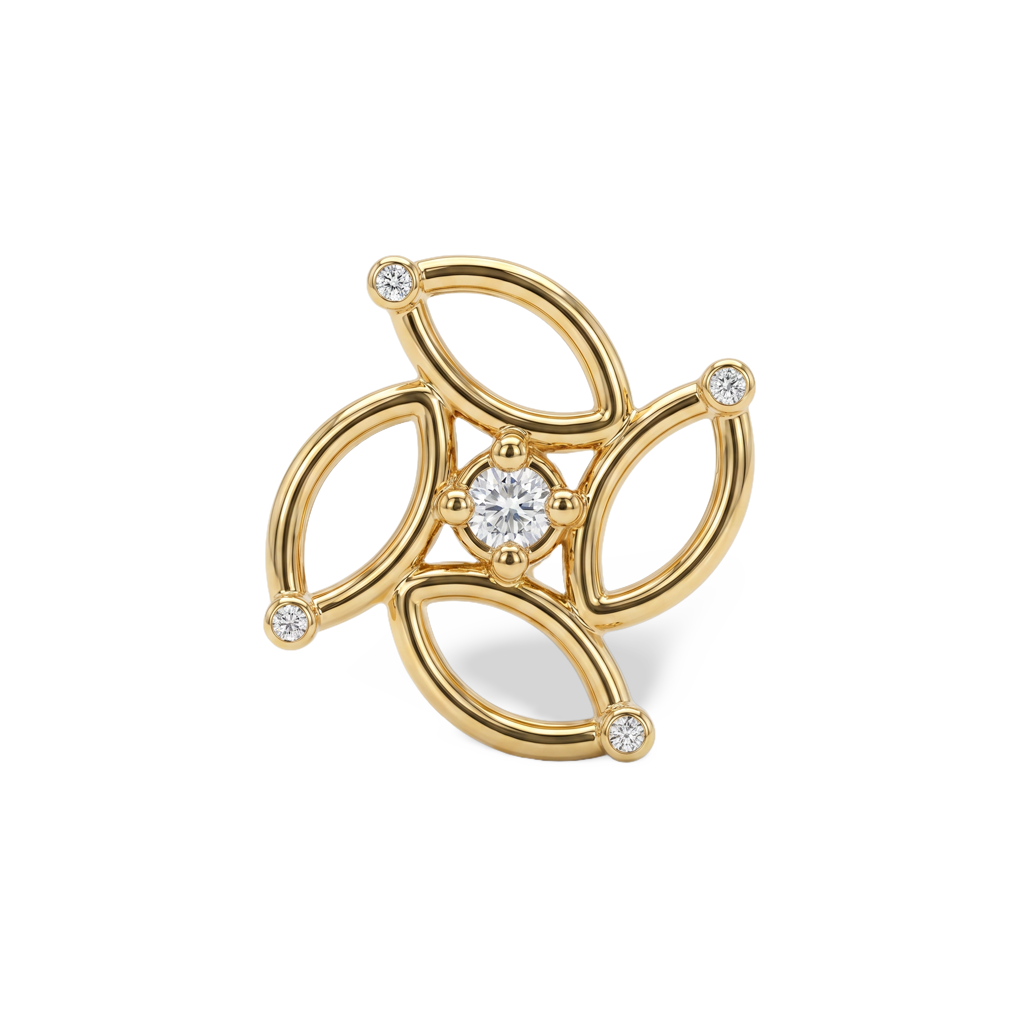 Four Leaf Pinwheel Lab Grown Diamond Nosepin