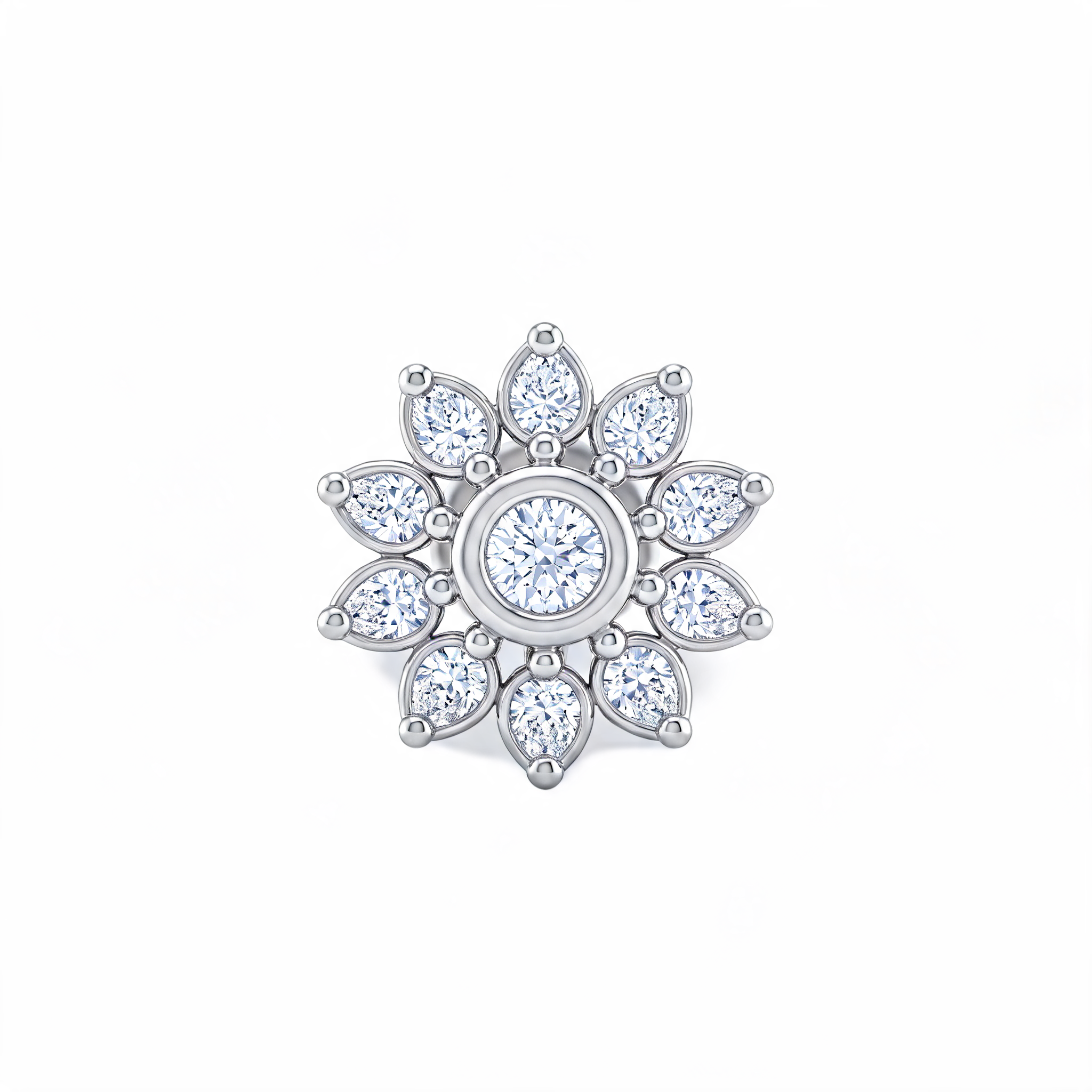 Sunflower Halo Lab Grown Diamond Nosepin
